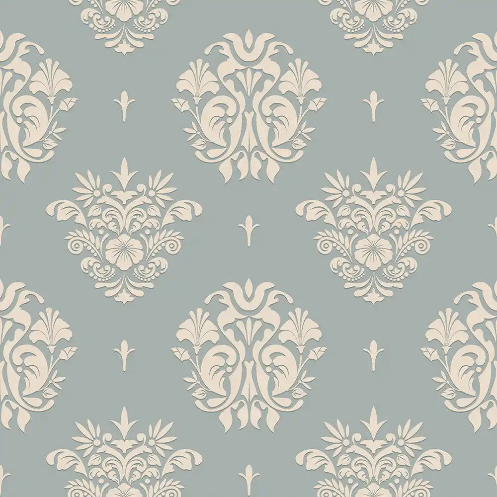 Peel-and-stick ornamental wallpaper in dusty rose, feminine and refined room design
