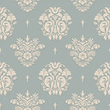 Peel-and-stick ornamental wallpaper in dusty rose, feminine and refined room design
