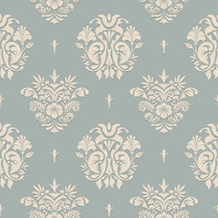 Peel-and-stick ornamental wallpaper in dusty rose, feminine and refined room design
