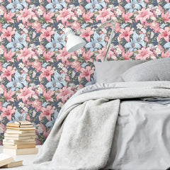 Elegant romantic pastel floral wallpaper transforms any feature wall beautifully.