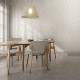 Elegant soft harmony minimal leaf wallpaper defines subtle feature walls.