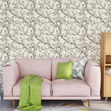 Elegant soft pink sakura botanical wall mural sticker for feature wall looks refined.