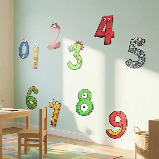 Fun Cute Monster Numbers Wall Decal for your kids' bedroom.