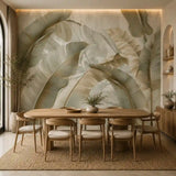 Ivory tropical peel-and-stick mural close-up texture showing print and canvas finish