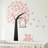 Tree Wall Decal with Birds – Nature Living Room Bedroom Removable Sticker