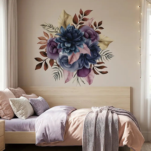 Blue Purple Floral Wall Sticker
