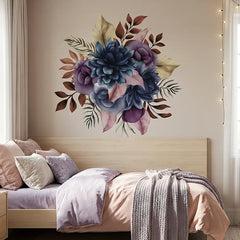Blue Purple Floral Wall Sticker