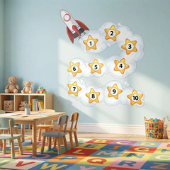 Modern Space Numbers Wall Sticker for stylish home decor.
