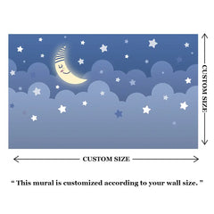 Dreamy Moon and Stars Wallpaper – Magical Peel-and-Stick Nursery Kids Room Design