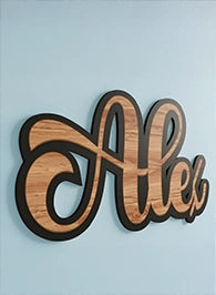 Natural Wood Personalized Name Wall Decor – Custom Kids Room Wooden Sign