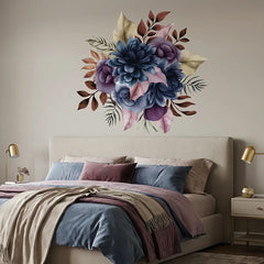 Blue Purple Floral Wall Sticker