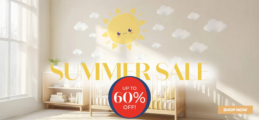 Cute Sun and Cloud Wall Decal Set for Nursery – Kids Room Removable Sticker