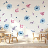 Pastel Floral Wall Decals – Soft Girls Room Nursery Peel-and-Stick Sticker Set