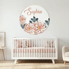 Floral Name Wall Decal – Personalized Girls Room Nursery Removable Sticker
