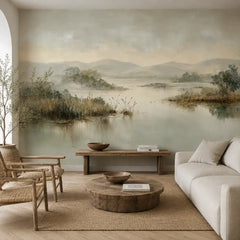 Lakeside retreat removable mural sample section showing texture and print quality