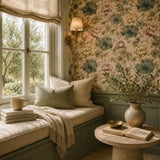 Shop blush water lily garden wallpaper online at Wall Decor Design today.