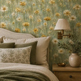 Shop golden buttercup meadow peel and stick wallpaper from Wall Decor Design.