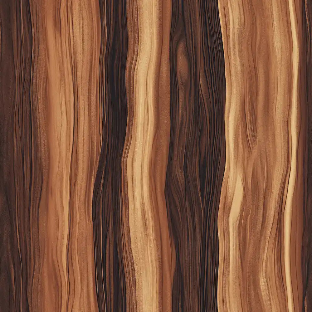 Walnut flow wood wallpaper with curved timber lines for warm interiors.